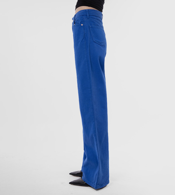 KYVELI KYVELI - Navy Wide Leg Pants