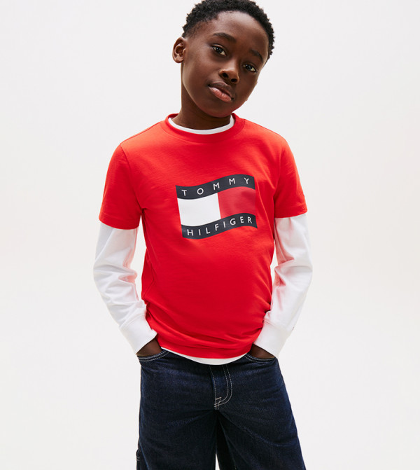 تومي هيلفيغر  colorpop-k - أحمر T-shirts