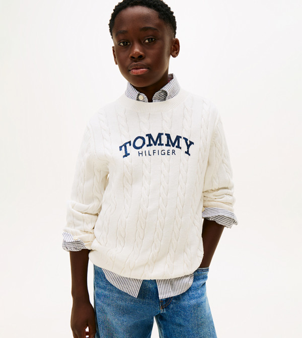 تومي هيلفيغر  preppy-layers - عاجي  سترات 