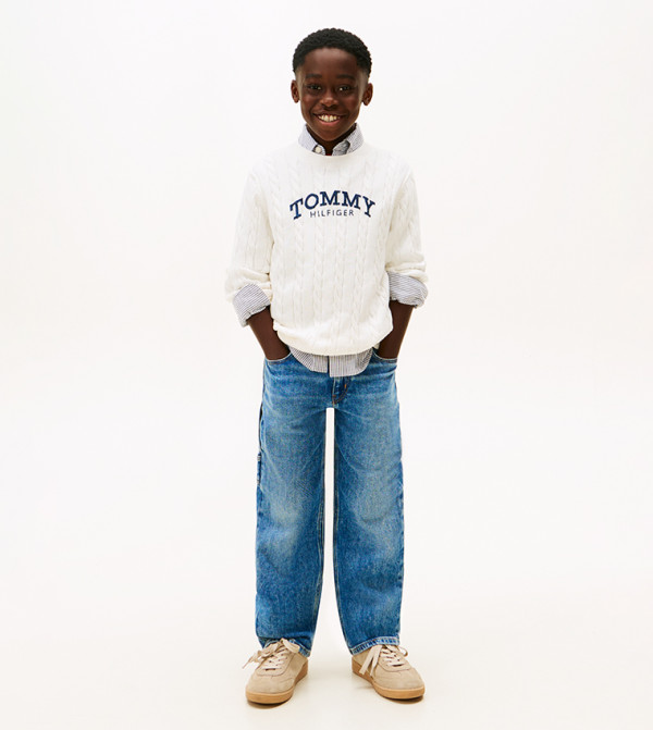 تومي هيلفيغر  preppy-layers - عاجي  سترات 