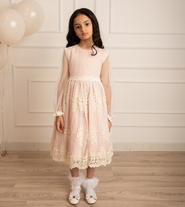 Kholud Kids Party Dress - Pink Party Dress