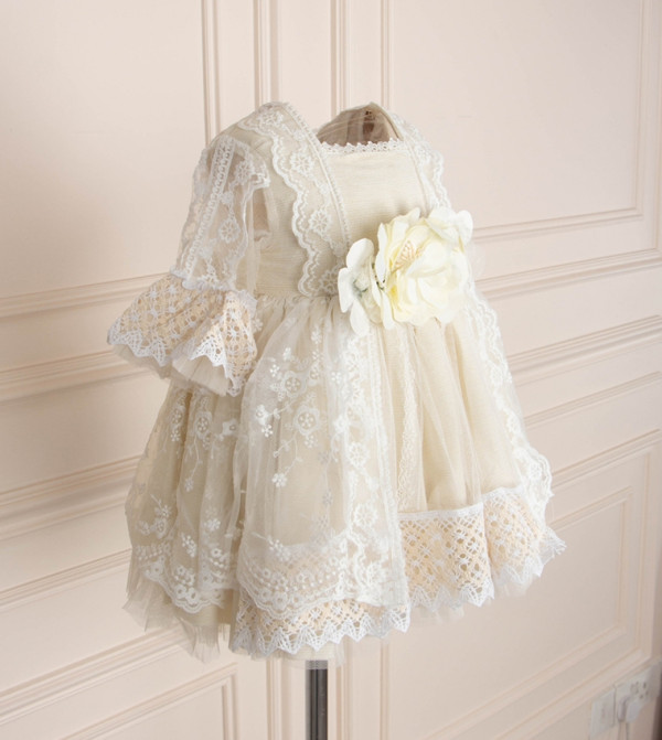Kholud Kids  Party Dress - Beige Party Dress