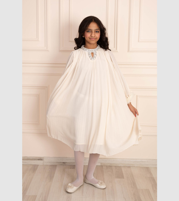 Kholud Kids Party Dress - Beige Party Dress