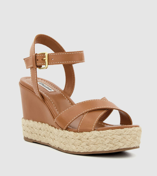 Dune London  Espadrilles - Tan Wedge Sandals