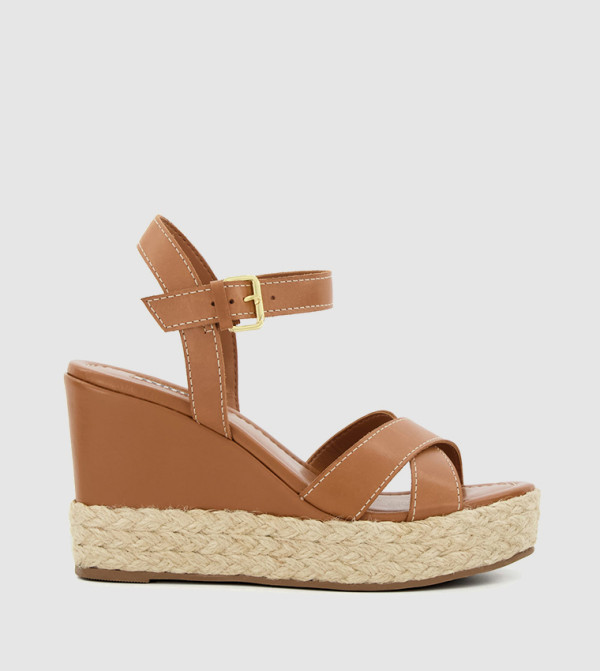 Dune London  Espadrilles - Tan Wedge Sandals