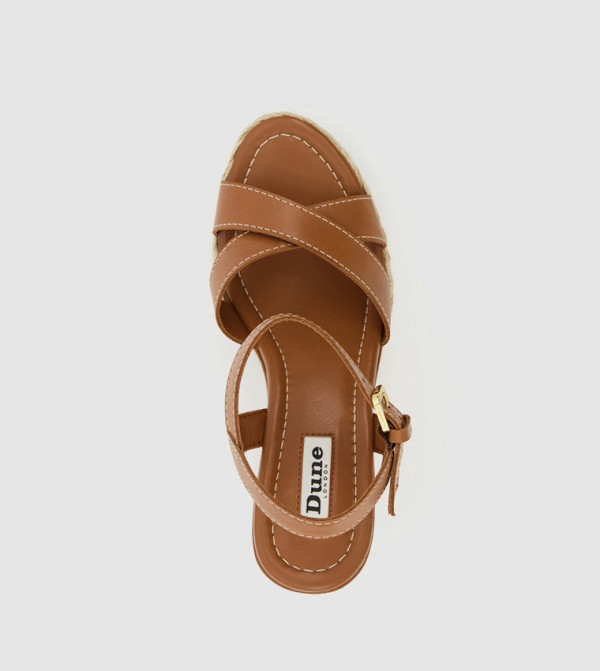 Dune London  Espadrilles - Tan Wedge Sandals