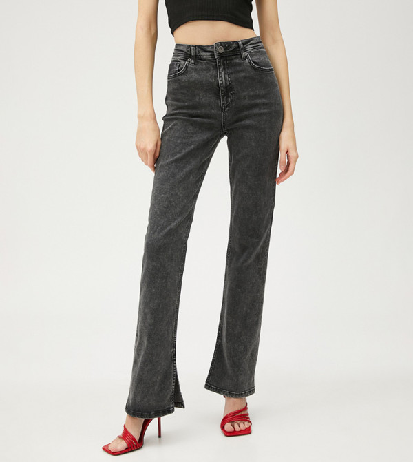 Koton  Flared Jeans - Black Wide Leg Jeans