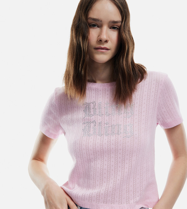 كوتون بلوزات - وردي Casual Tops