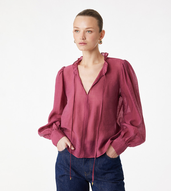 كوتون  بلوزات - وردي Casual Tops