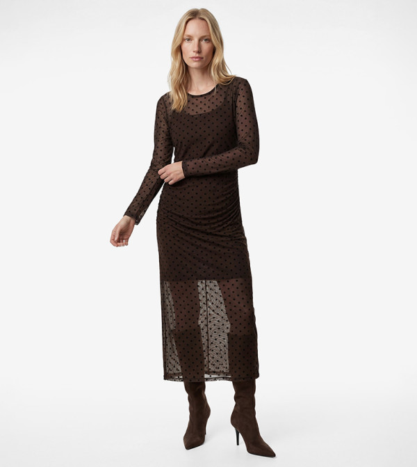 Koton  Midi Dresses - Brown Midi Dresses