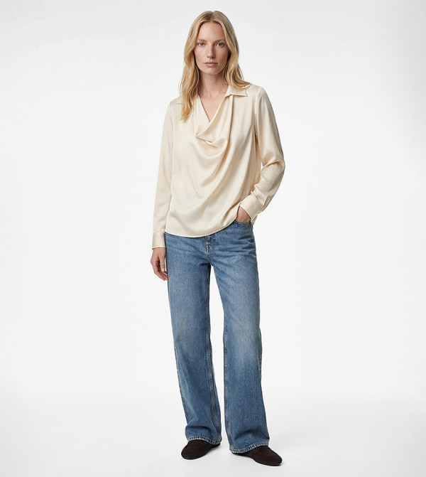 Koton  satin-going-out - Beige Casual Tops
