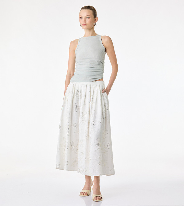 Koton  Maxi Skirts - White Maxi Skirts