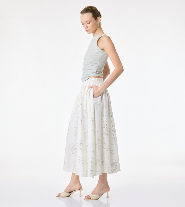 Koton  Maxi Skirts - White Maxi Skirts