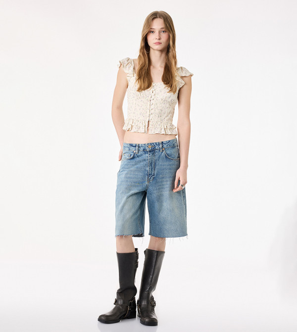Koton  Sleeveless Tops - Beige Sleeveless Tops
