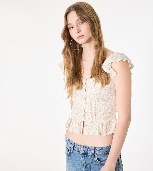 Koton  Sleeveless Tops - Beige Sleeveless Tops