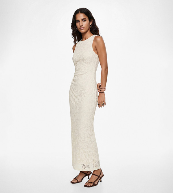 Koton  satin-going-out - Beige Maxi Dresses