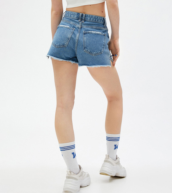 كوتون  سراويل جينز قصيرة - أزرق Denim shorts