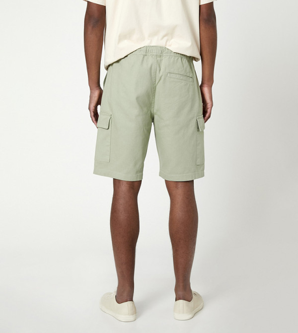 كوتون  شورت كارجو - سراويل كارجو - أخضر Cargo Shorts