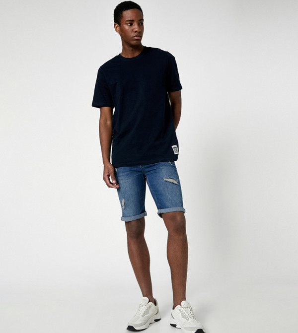 كوتون  شورتات جينز - أزرق Denim shorts
