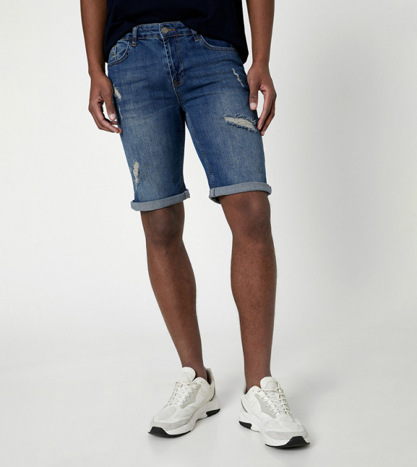 كوتون  شورتات جينز - أزرق Denim shorts