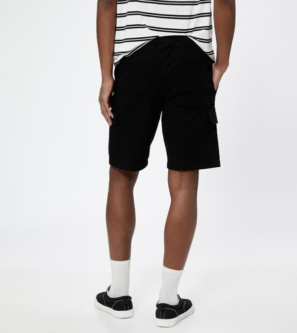 كوتون  شورت كارجو - سراويل كارجو - أسود Cargo Shorts