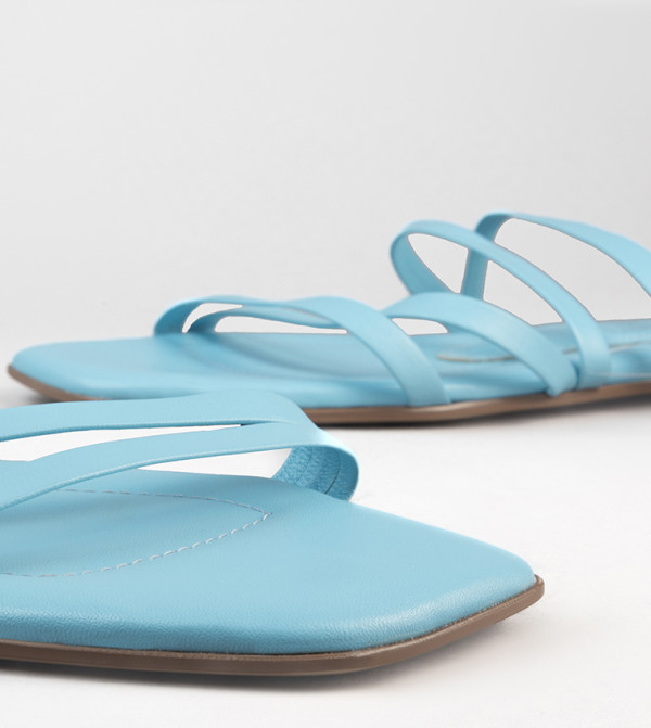 KYVELI KYVELI - Blue Flat Sandals
