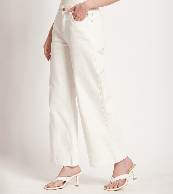 Beverly Hills Polo Club  Flared Jeans - White Flared Jeans