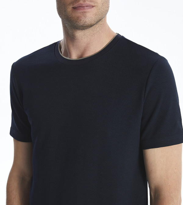 اٍل سي واي كيكي  ملابس - كحلي Round Neck T-Shirts