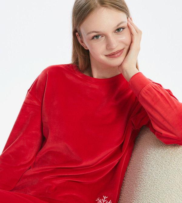 اٍل سي واي كيكي  أطقم بيجاما  - أحمر Pyjama Set