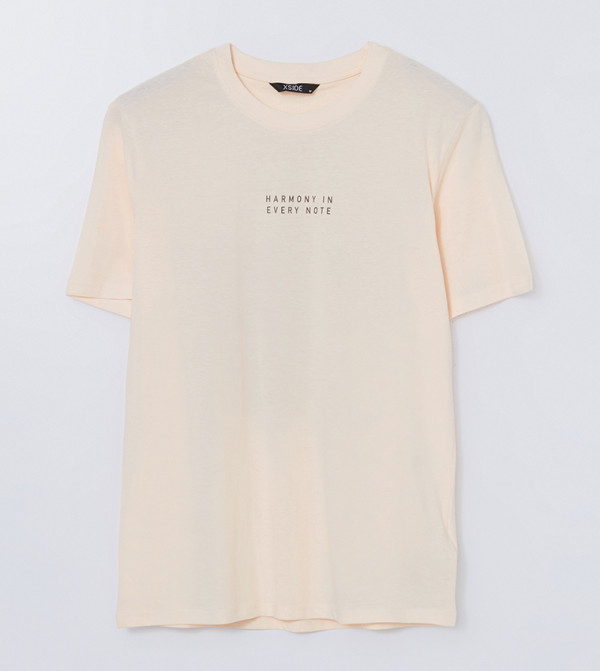 اٍل سي واي كيكي  ملابس - بيج Round Neck T-Shirts