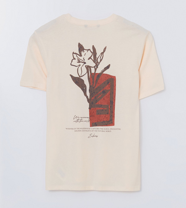اٍل سي واي كيكي  ملابس - بيج Round Neck T-Shirts