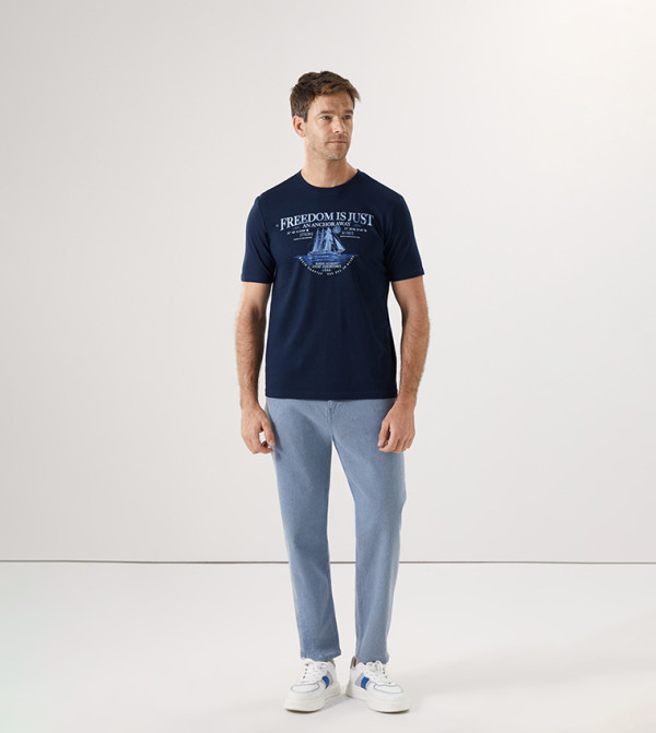 LC Waikiki LC Waikiki - Navy Round Neck T-Shirts