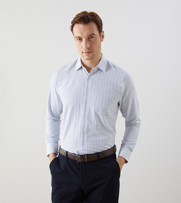 LC Waikiki  checkered-plaid-m - Blue Long Sleeves