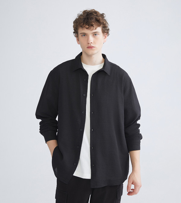 LC Waikiki Shirts - Black Long Sleeves