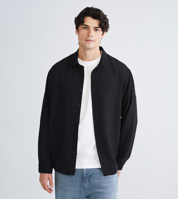 LC Waikiki Shirts - Black Long Sleeves