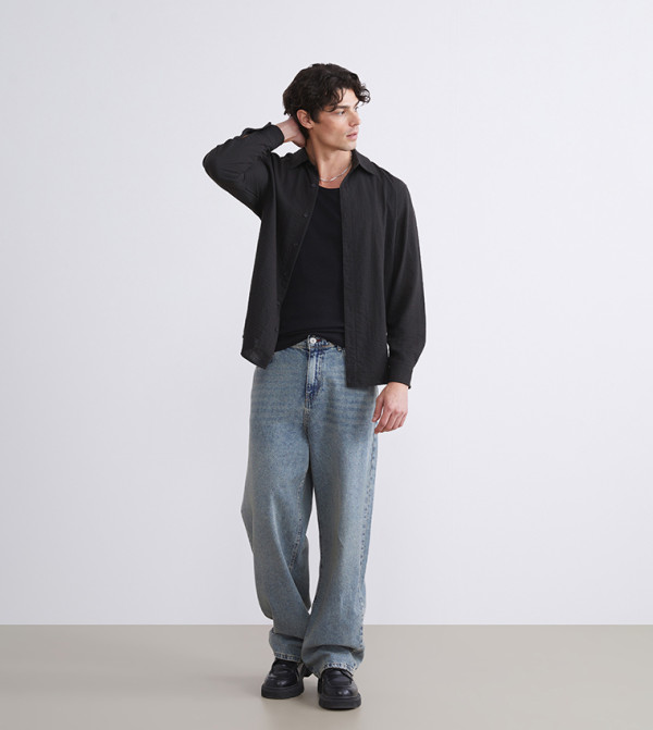 LC Waikiki Shirts - Black Long Sleeves