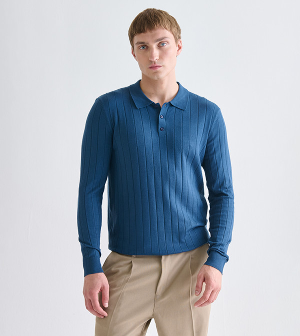 LC Waikiki Clothing - Blue V-neck Sweaters