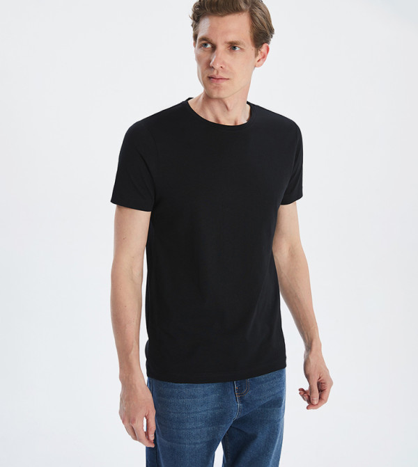 LC Waikiki LC Waikiki - Black Round Neck T-Shirts