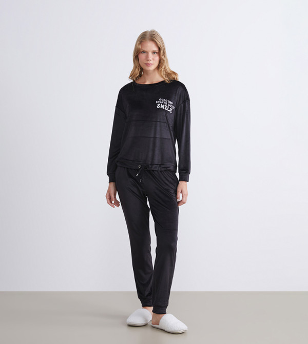 LC Waikiki  Pyjama Set - Black Pyjama Set
