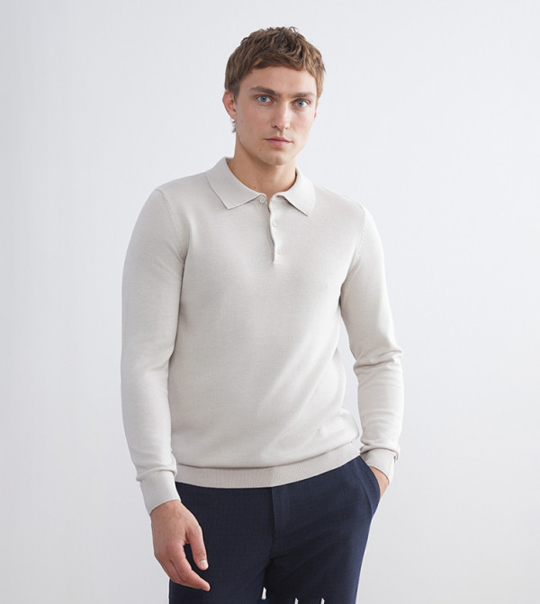 اٍل سي واي كيكي  سترات بياقة V  - بيج V-neck Sweaters