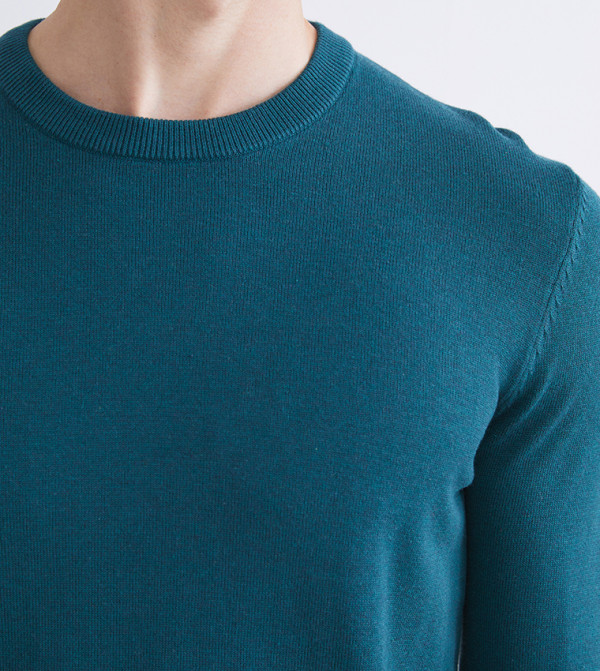 LC Waikiki  Round Neck Sweaters - Blue Round Neck Sweaters