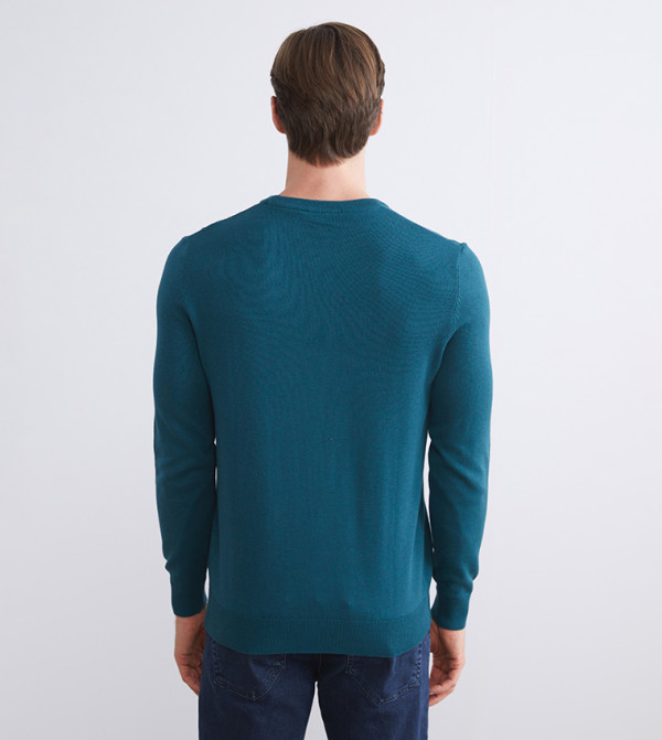 LC Waikiki  Round Neck Sweaters - Blue Round Neck Sweaters