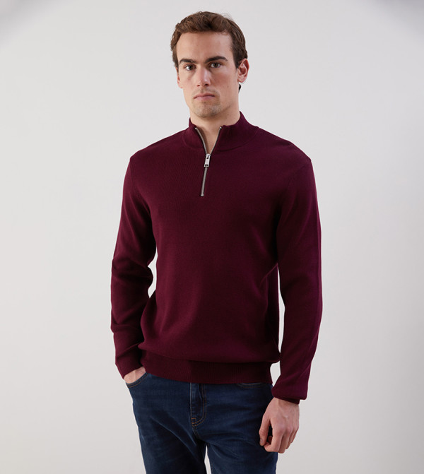 اٍل سي واي كيكي  سترات بياقة السلحفاة  - BORDEAUX Turtle neck Sweaters