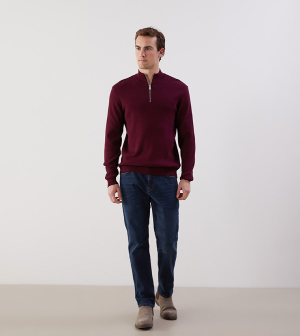 اٍل سي واي كيكي  سترات بياقة السلحفاة  - BORDEAUX Turtle neck Sweaters