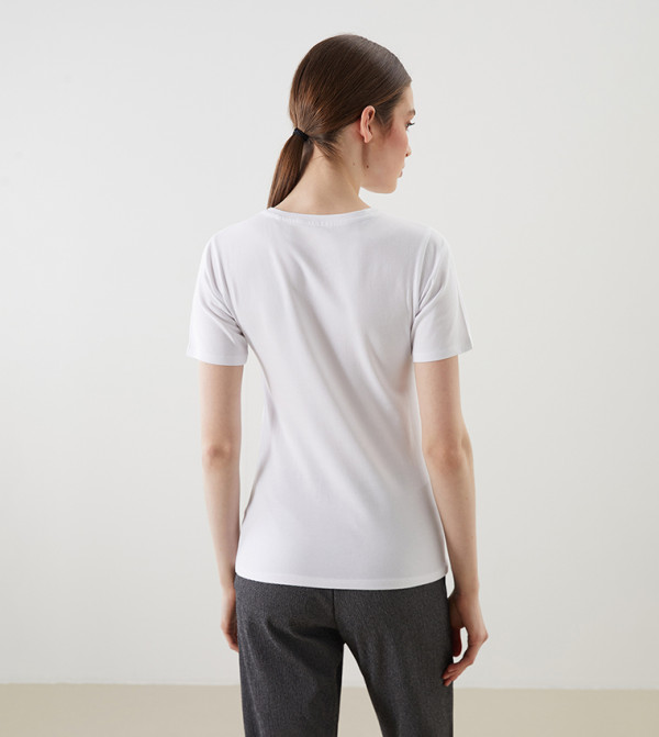 LC Waikiki  T-Shirts - White Short Sleeve T-Shirts