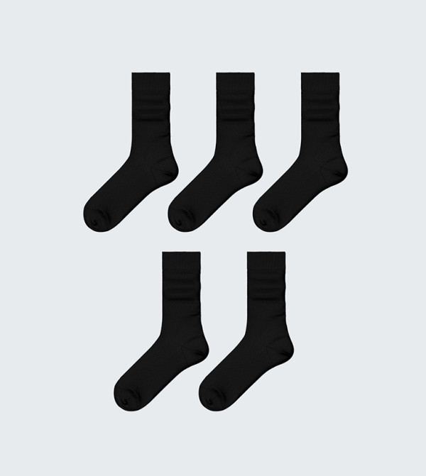 اٍل سي واي كيكي  جوارب   - أسود Calf Length Socks