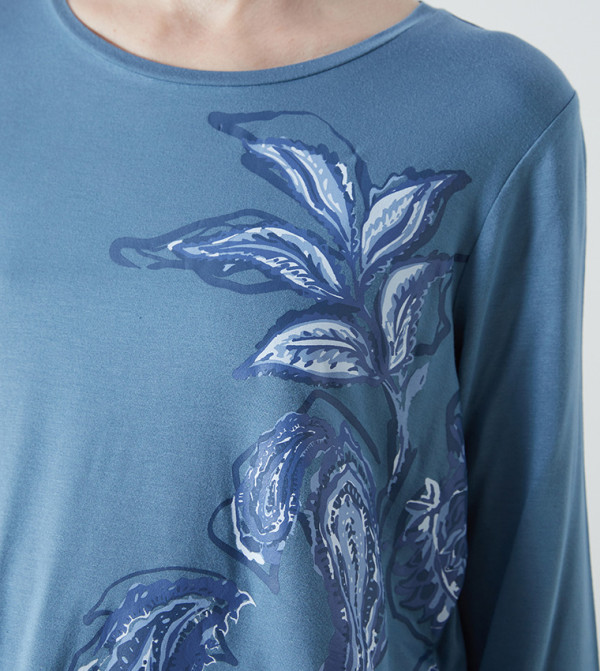 LC Waikiki  T-Shirts - Blue Long Sleeve T-Shirts