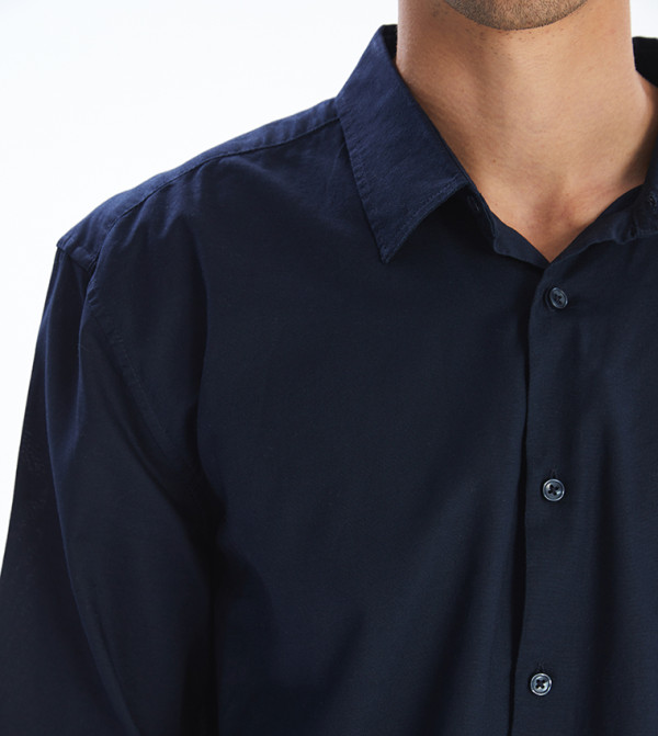 LC Waikiki  Casual Shirts - Navy Long Sleeves