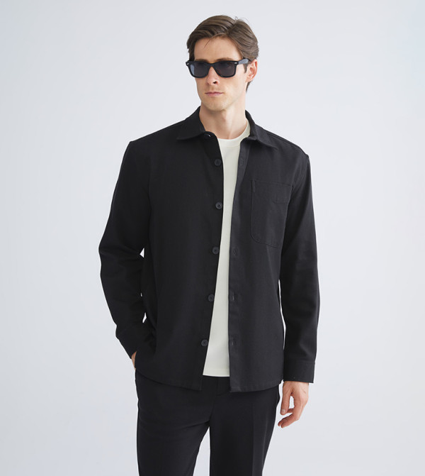 LC Waikiki Shirts - Black Long Sleeves