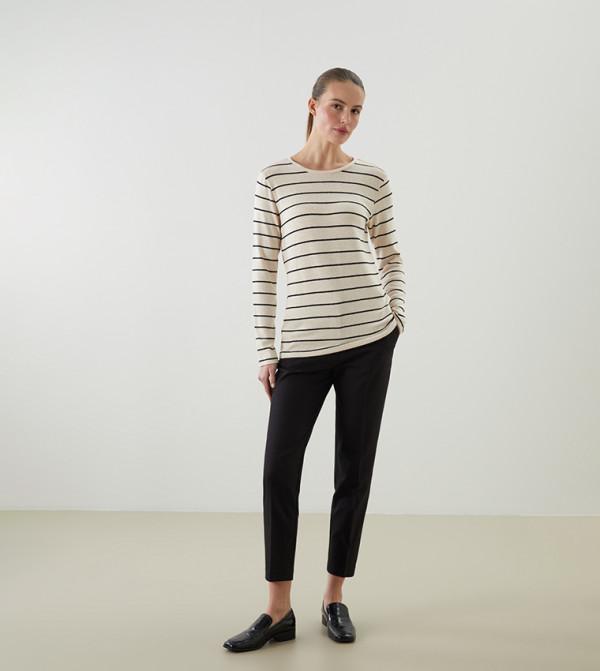 LC Waikiki  T-Shirts - Beige Long Sleeve T-Shirts